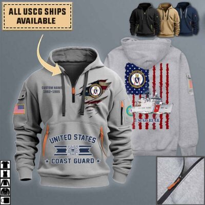 uscgc bear wmec 901quarter zip hoodie aop polo tshirt 72ksy