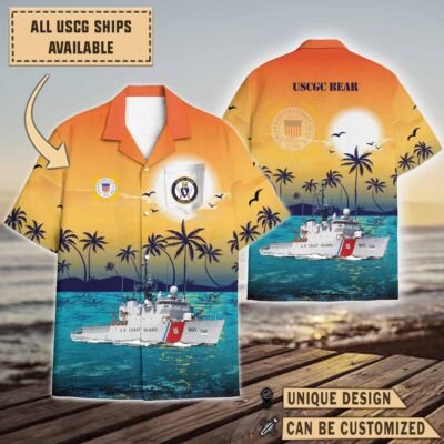 uscgc bear wmec 901sunset hawaiian shirt t0ydk