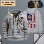 uscgc cherokee wmec 165quarter zip hoodie aop polo tshirt ew1bo