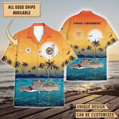 uscgc cherokee wmec 165sunset hawaiian shirt bwak5
