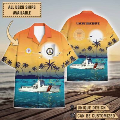 uscgc decisive wmec 629sunset hawaiian shirt 3gjhd