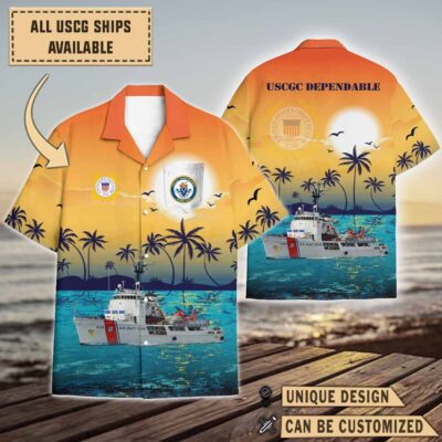uscgc dependable wmec 626sunset hawaiian shirt jp4f0