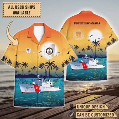 uscgc escanaba wmec 907sunset hawaiian shirt k265k