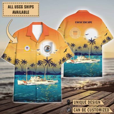 uscgc escape wmec 6sunset hawaiian shirt q1f1a