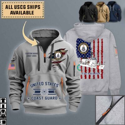 uscgc gallatin whec 721quarter zip hoodie aop polo tshirt zdho0