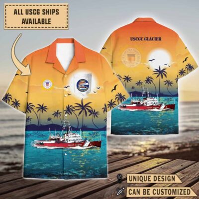uscgc glacier wagb 4sunset hawaiian shirt rt94k