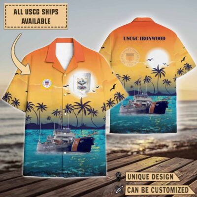 uscgc ironwood wlb 297sunset hawaiian shirt pfbnm
