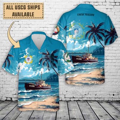 uscgc mallow wlb 396art print pocket hawaiian shirt u9cie