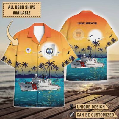 uscgc spencer wmec 905sunset hawaiian shirt kvi8x