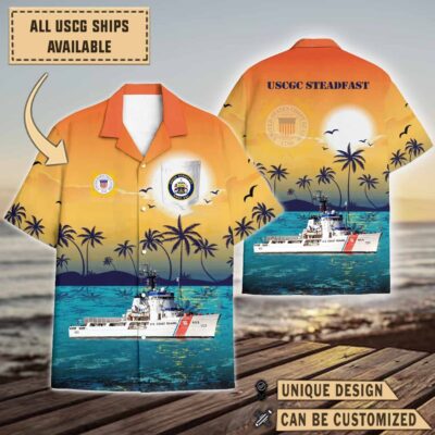 uscgc steadfast wmec 623sunset hawaiian shirt dsf62