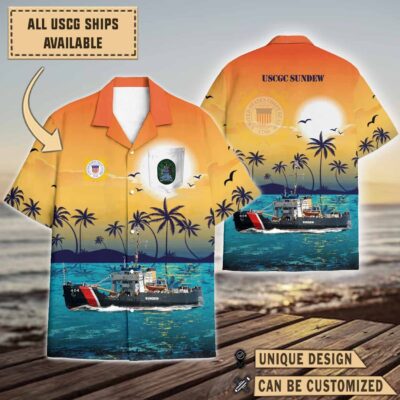uscgc sundew wlb 404sunset hawaiian shirt wk513
