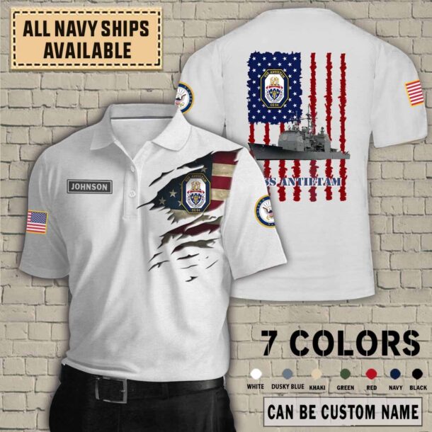 uss antietam cg 54quarter zip hoodie aop polo tshirt vvuo0