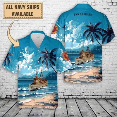 uss arikara atf 98art print pocket hawaiian shirt 0yucd