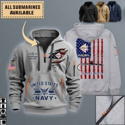 uss baton rouge ssn 689quarter zip hoodie aop polo tshirt ivrrc