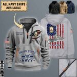 uss benfold ddg 65quarter zip hoodie aop polo tshirt kz6vj