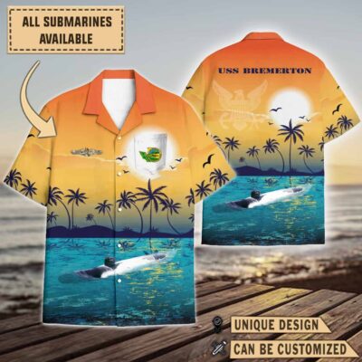 uss bremerton ssn 698sunset hawaiian shirt cmey3
