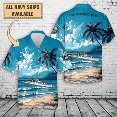 uss brinkley bass dd 887art print pocket hawaiian shirt b9b7t