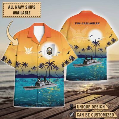 uss callaghan ddg 994sunset hawaiian shirt is5wd