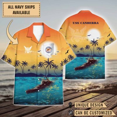 uss canberra cag 2sunset hawaiian shirt bfs3l