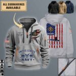 uss cavalla ssn 684quarter zip hoodie aop polo tshirt 8vq9g
