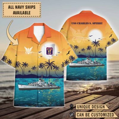 uss charles s sperry dd 697sunset hawaiian shirt 19fmn