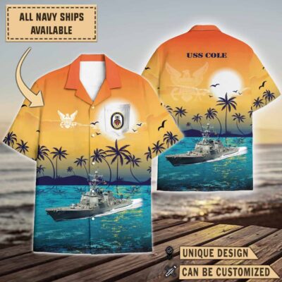 uss cole ddg 67sunset hawaiian shirt peyyr