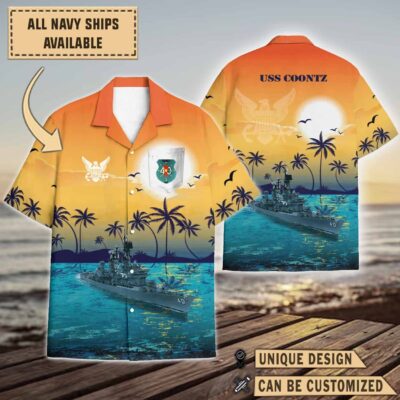 uss coontzsunset hawaiian shirt w40b8