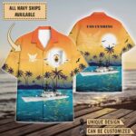 USS Cushing (DD-985)_Sunset Hawaiian Shirt
