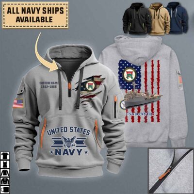 uss denver lpd 9quarter zip hoodie aop polo tshirt poh62