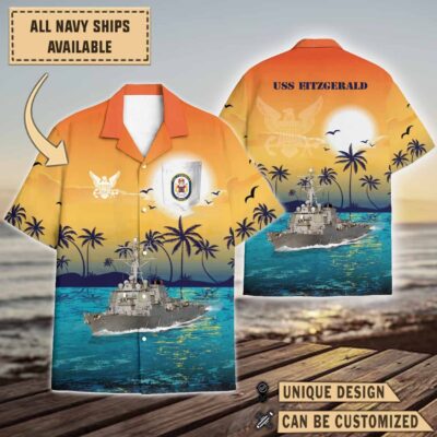 uss fitzgerald ddg 62sunset hawaiian shirt iyg8o