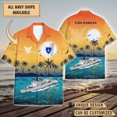 uss garcia ff 1040sunset hawaiian shirt ke3ax