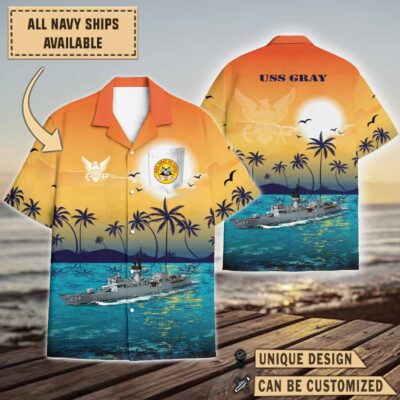 uss gray ff 1054sunset hawaiian shirt qsx7s
