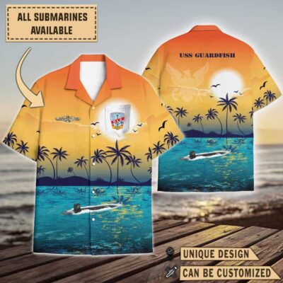 uss guardfish ssn 612sunset hawaiian shirt 9vn1t