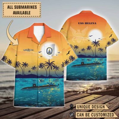 uss helena ssn 725sunset hawaiian shirt eevk9
