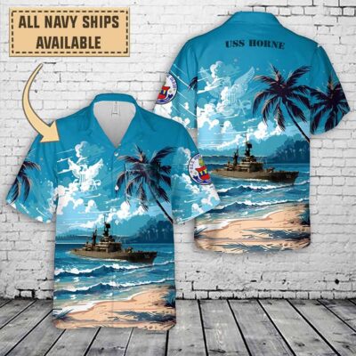 uss horne dlg 30art print pocket hawaiian shirt 2nn8s
