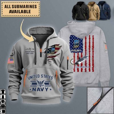 uss indiana ssn 789quarter zip hoodie aop polo tshirt ujcak