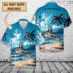 uss john rodgers dd 983art print pocket hawaiian shirt bq6vx