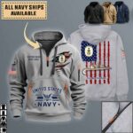 uss kinkaid dd 965quarter zip hoodie aop polo tshirt 504sk