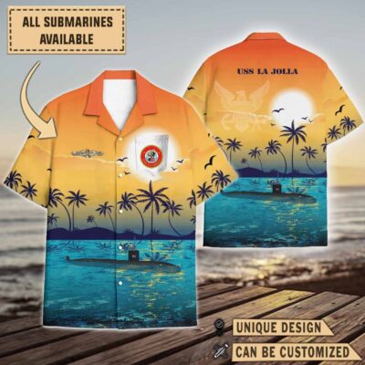 uss la jolla ssn 701sunset hawaiian shirt 58er2