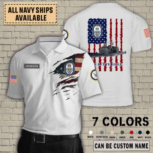 uss leyte gulf cg 55quarter zip hoodie aop polo tshirt kd9uz