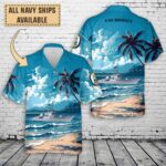 uss momsen ddg 92art print pocket hawaiian shirt s8pg7