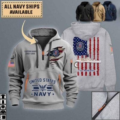 uss morton dd 948quarter zip hoodie aop polo tshirt u36u7