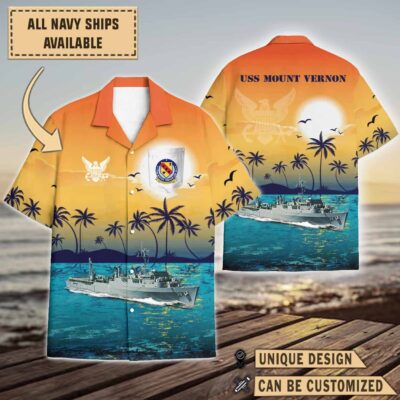 uss mount vernon lsd 39sunset hawaiian shirt 09913