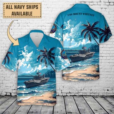 uss mount whitney lcc 20art print pocket hawaiian shirt hwo95
