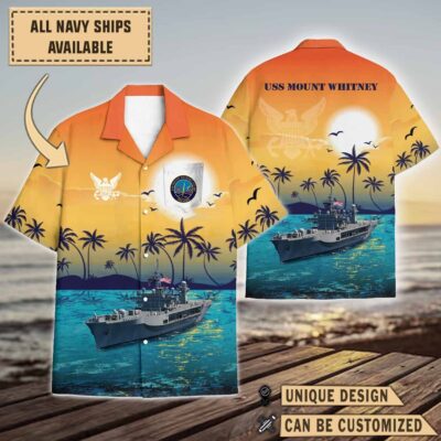 uss mount whitney lcc 20sunset hawaiian shirt lykyf