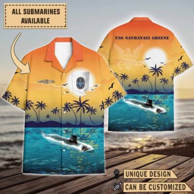 uss nathanael greene ssbn 636sunset hawaiian shirt 6mdgd