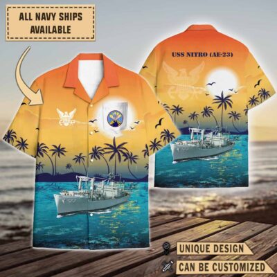 uss nitro ae 23sunset hawaiian shirt r3zkd