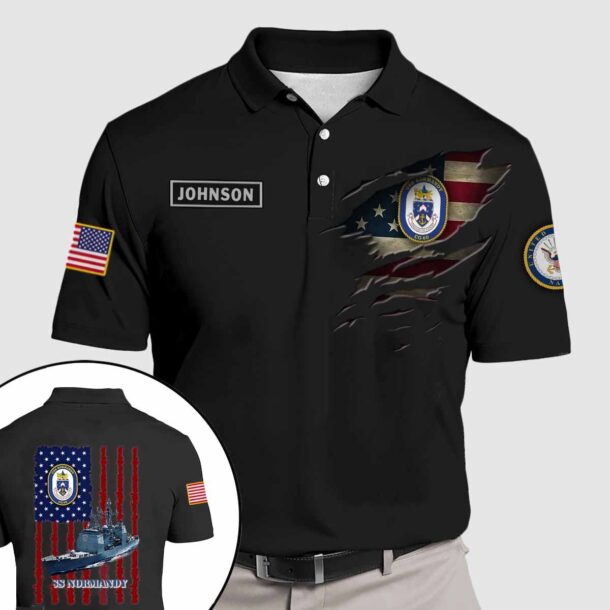uss normandy cg 60quarter zip hoodie aop polo tshirt gm4bp