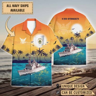 uss obrien dd 975sunset hawaiian shirt gd68b