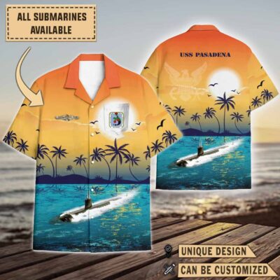 uss pasadena ssn 752sunset hawaiian shirt 28cun